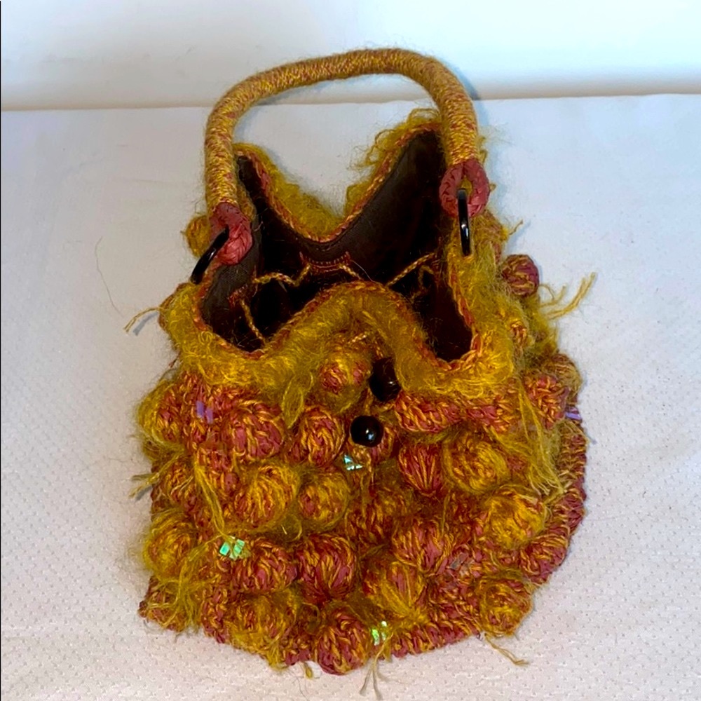 Sans-Arcidet Straw,Mohair and Sequins Bsaket Bag